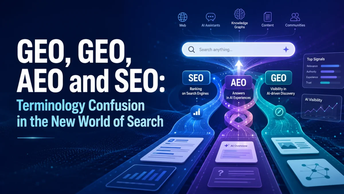 GEO, GEO, AEO and SEO Understanding the New Language of Search